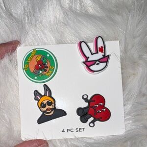 4 PC Set of Bad Bunny Croc charms